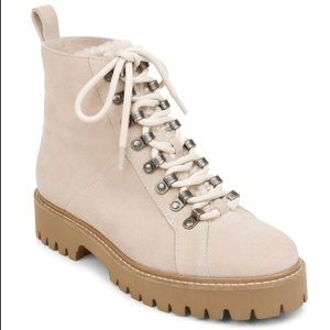 Splendid- KARINA WOMENS FAUX FUR LUG SOLE COMBAT & LACE-UP BOOTS